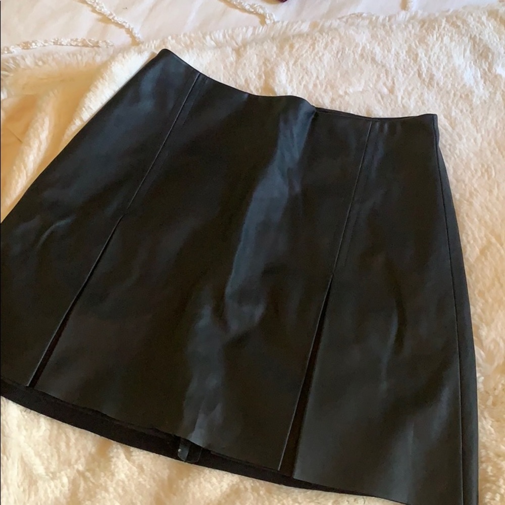 Pleated leather skirt from Express